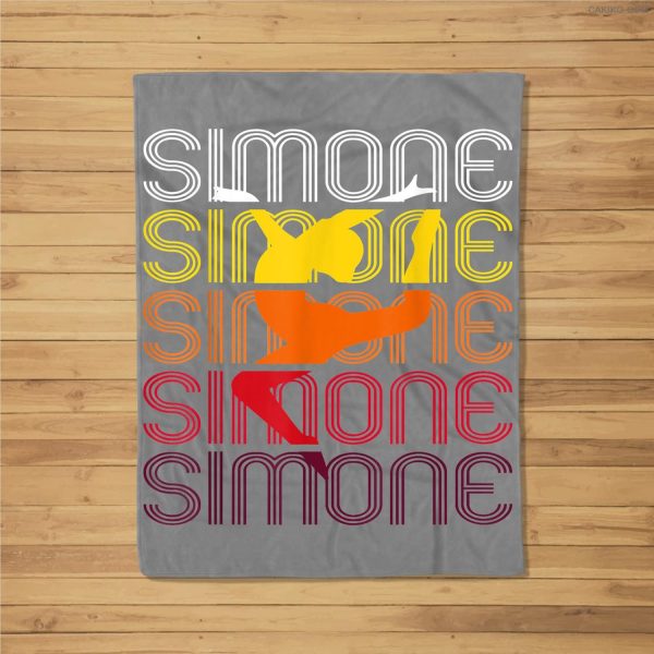 Simone Gymnastics Retro Vintage Wins Another Record Fleece Blanket