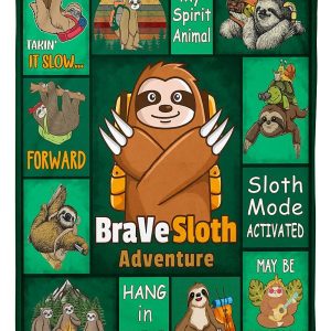 Sloth Hiking Brave Sloth Adventure Blanket