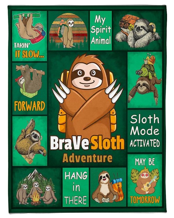 Sloth Hiking Brave Sloth Adventure Blanket