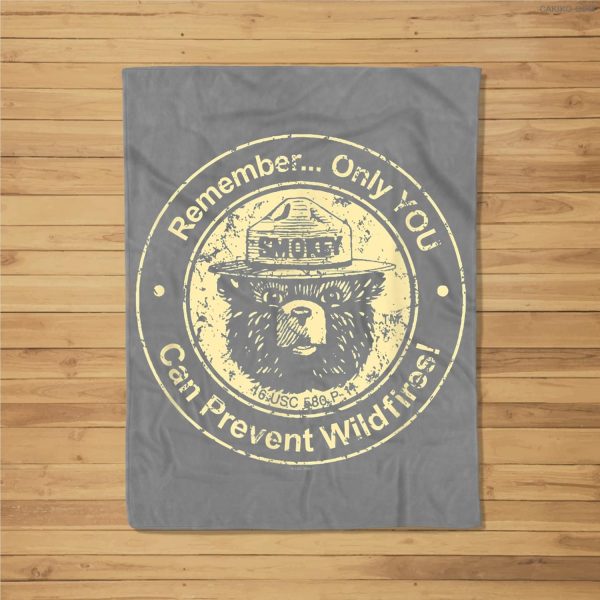 Smokey Bear Only You Can Prevent Wildfires Fleece Blanket