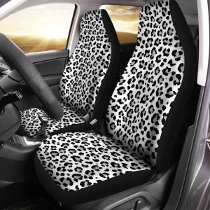 Snow Leopard Car Seat Covers Custom Skin Printed Car Accessories