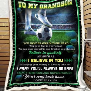 Soccer  – To My Grandson – Believe In Yourself Blanket