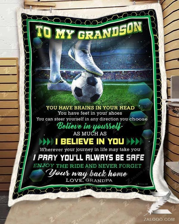 Soccer  – To My Grandson – Believe In Yourself Blanket