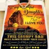 Softball This Grumpy Dad Will Always Have Your Back Message Dad Gift For Daughter Blanket