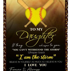 Softball To My Daughter I Love You Blanket