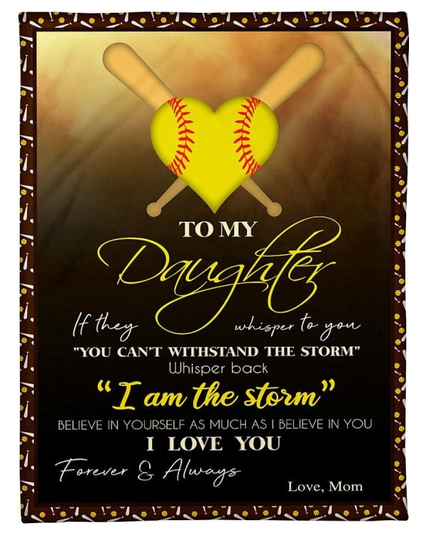 Softball To My Daughter I Love You Blanket