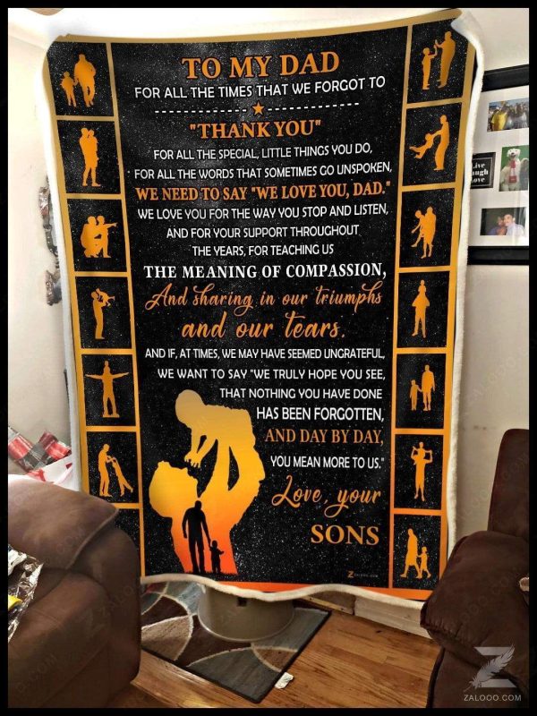 Son Gift For Dad Thank You For All The Special Blanket