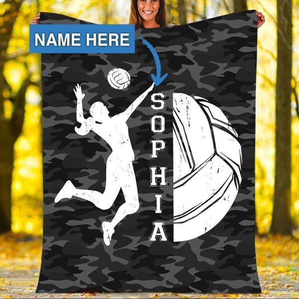 Sophia Volleyball Custom Text Name Printed Blanket