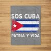 Sos Cuba Flag Patria Y Vida Cubans Pride Fleece Blanket