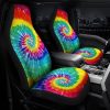 Spiral Tie Dye Car Seat Covers Custom Car Accessories Hippie Gifts