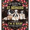 St Bernard I Am Baby Blanket