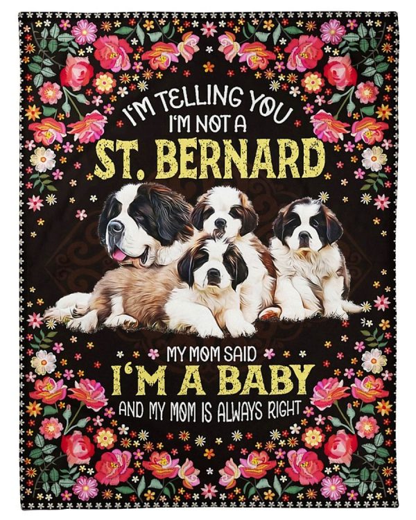 St Bernard I Am Baby Blanket