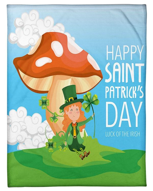 St Patrick Clovers Luck Of The Irish Blanket