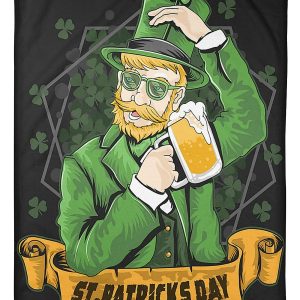 St Patrick Is Day Green Shamrock Beer Blanket