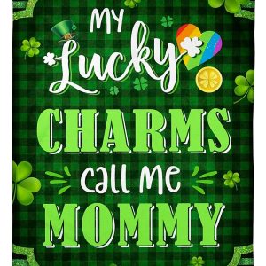 St Patrick My Lucky Call Me Mommy Blanket