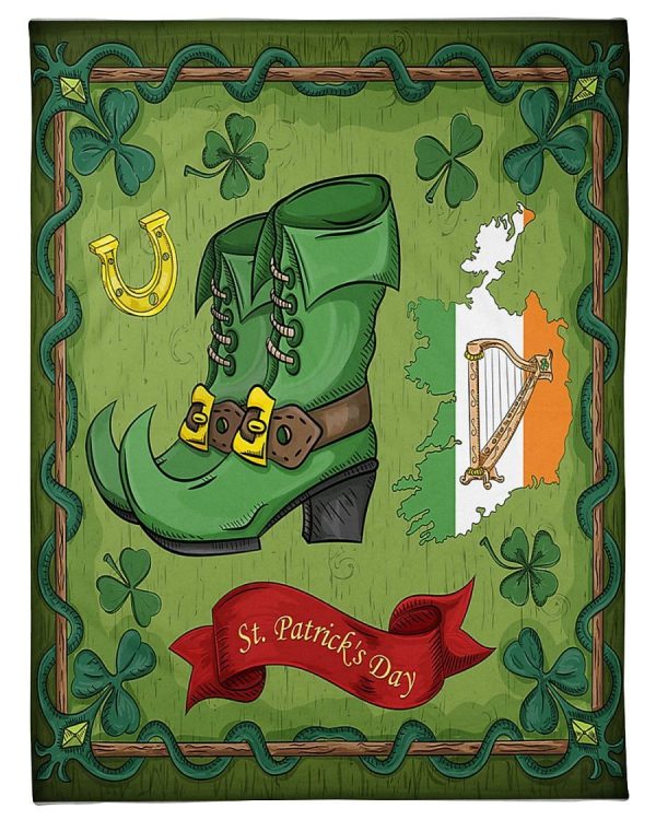 St Patricks Day Irish Boot Blanket