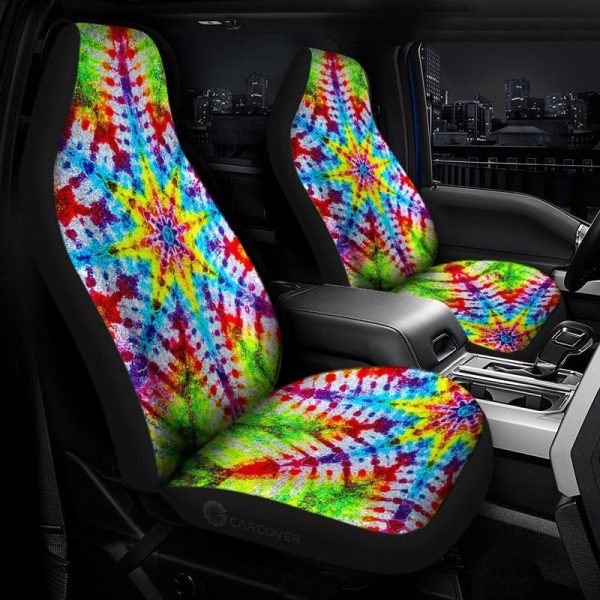 Star Tie Dye Car Seat Covers Custom Car Accessories Hippie Gifts