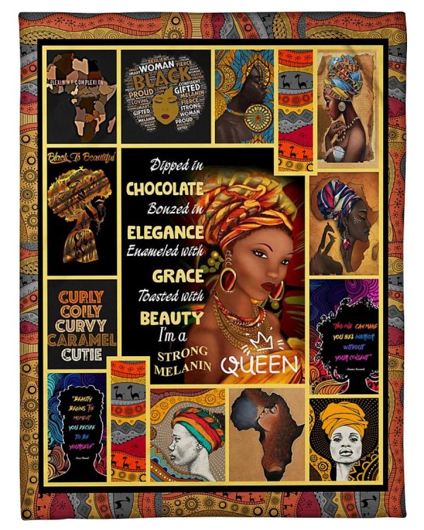 Strong Melanin Queen Black Women Blanket