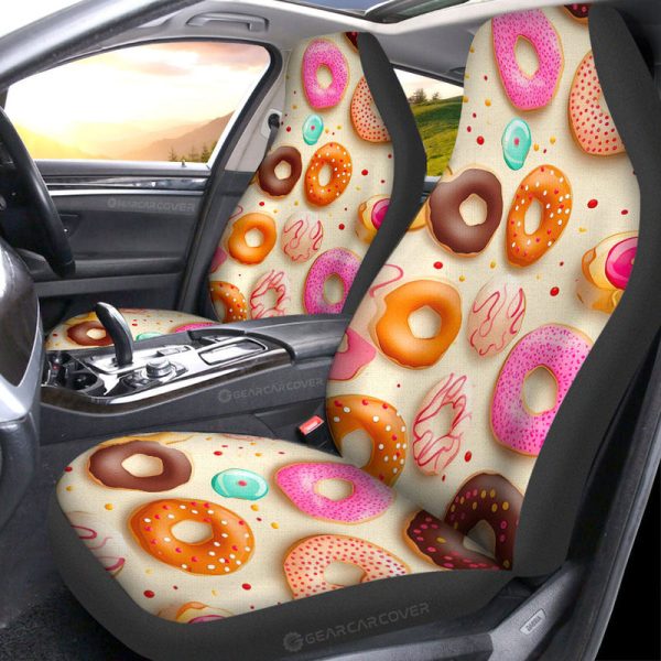 Summer Donuts Car Seat Covers Custom Girly Pattern Car Accessories