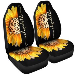 Sunflower Car Seat Covers Custom Personalized Name Car Accessories