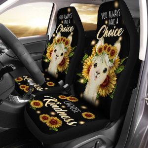 Sunflower Llama Car Seat Covers Custom Llama Car Accessories