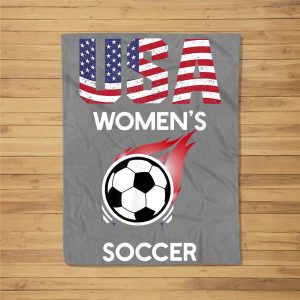 Support Women’S Soccer Team Usa Fleece Blanket