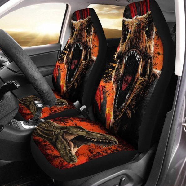 T-Rex Roar Car Seat Covers Custom Dinosaur Car Accessories