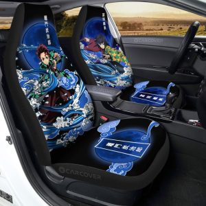 Tanjiro And Giyuu Car Seat Covers Custom Anime Demon Slayer Car Interior Accessories