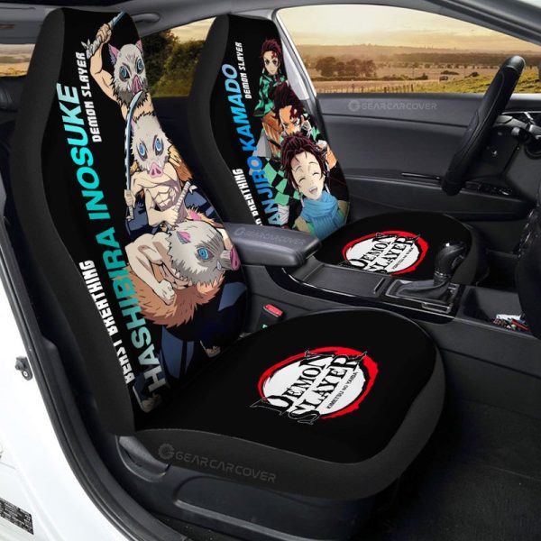 Tanjiro And Inosuke Car Seat Covers Custom