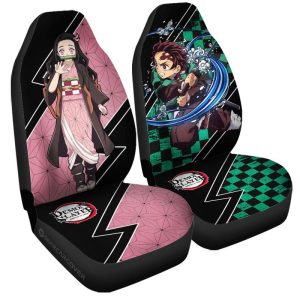 Tanjiro And Nezuko Car Seat Covers Custom Anime Demon Slayer Car Accessories