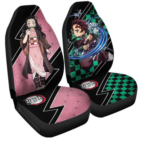 Tanjiro And Nezuko Car Seat Covers Custom Anime Demon Slayer Car Accessories