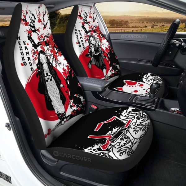 Tanjiro And Nezuko Car Seat Covers Custom Japan Style Demon Slayer Anime Car Interior Accessories