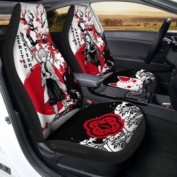 Tanjiro And Zenitsu Car Seat Covers Custom Japan Style Car Interior Accessories