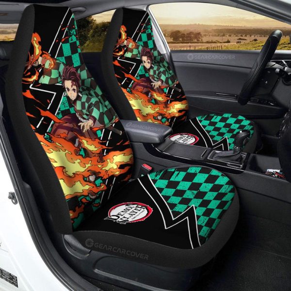 Tanjiro Car Seat Covers Custom Sun Breathing Skill Car Accessories