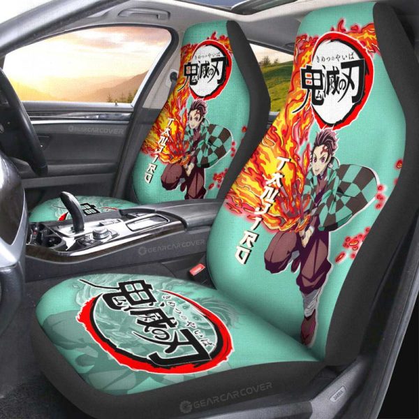 Tanjiro Kamado Car Seat Covers Custom Demon Slayer Anime Car Accessories