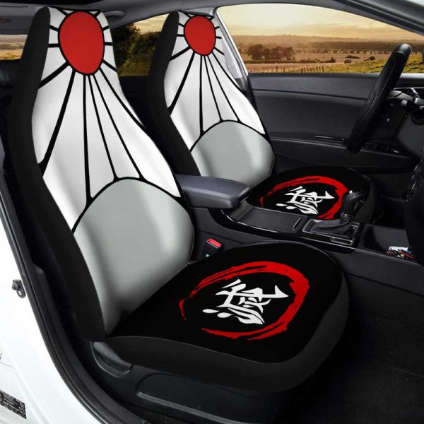 Tanjiro Rising Sun Earrings Car Seat Covers Custom Demon Slayer Car Accessories