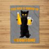 This Beer Is Making Me Meowsome Funny Black Cat Holds Beer Fleece Blanket