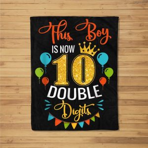 Birthday Boy 10 Year Old Fleece Blanket