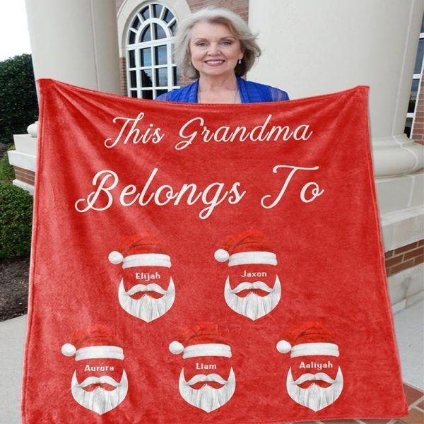 This Grandma Belong To Jaxon Christmas Custom Text Name Printed Blanket