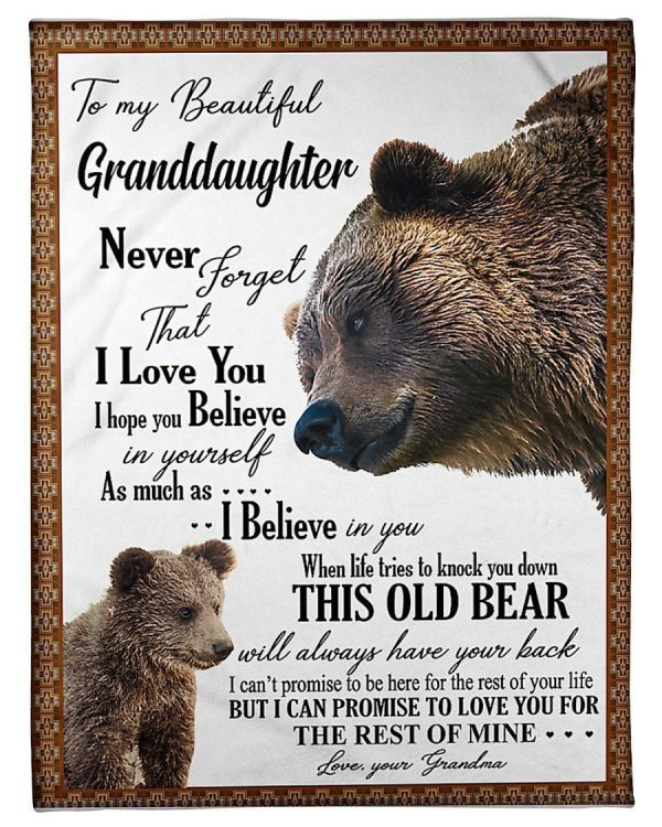 This Old Bear Will Always Have Your Back Great Gift For Beautiful Granddaughter Blanket