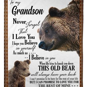 This Old Bear Will Always Have Your Back Great Gift From Grandma To Grandson Blanket