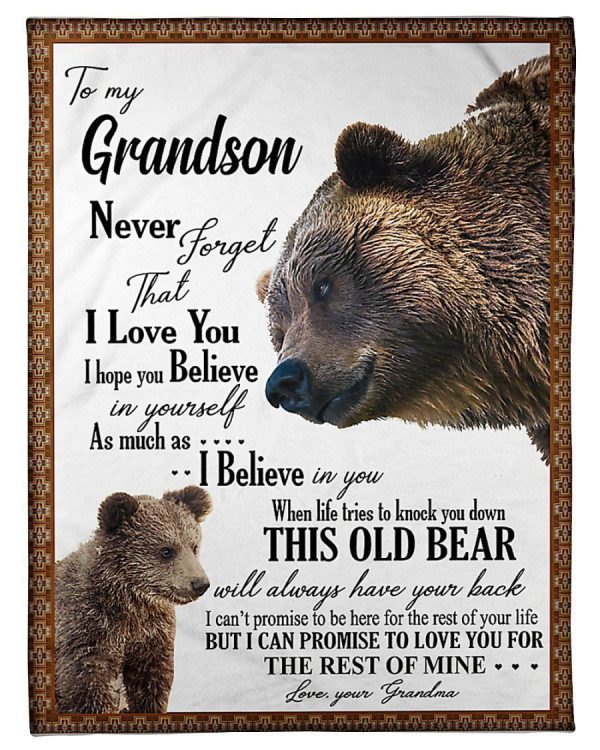 This Old Bear Will Always Have Your Back Great Gift From Grandma To Grandson Blanket