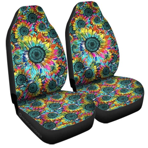 Tie Dye Sunflower Car Seat Covers Custom