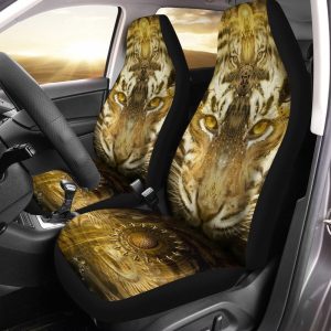 Tiger Face Car Seat Covers Custom Wild Animal Car Accessories