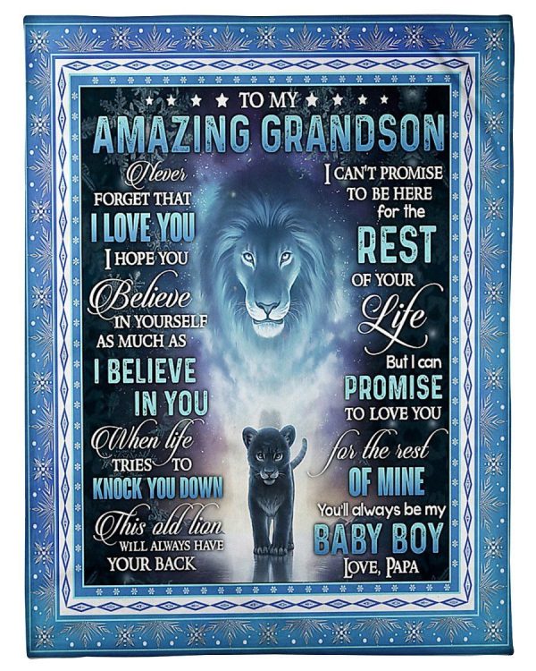 To My Amazing Grandson My Baby Boy Blanket