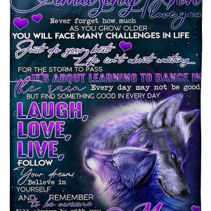 To My Amazing Son Laugh Love Live And Believe In Yourself Blanket