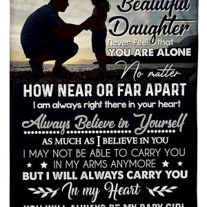 To My Beautiful Daughter Always Be My Baby Girl Love You Dad Blanket