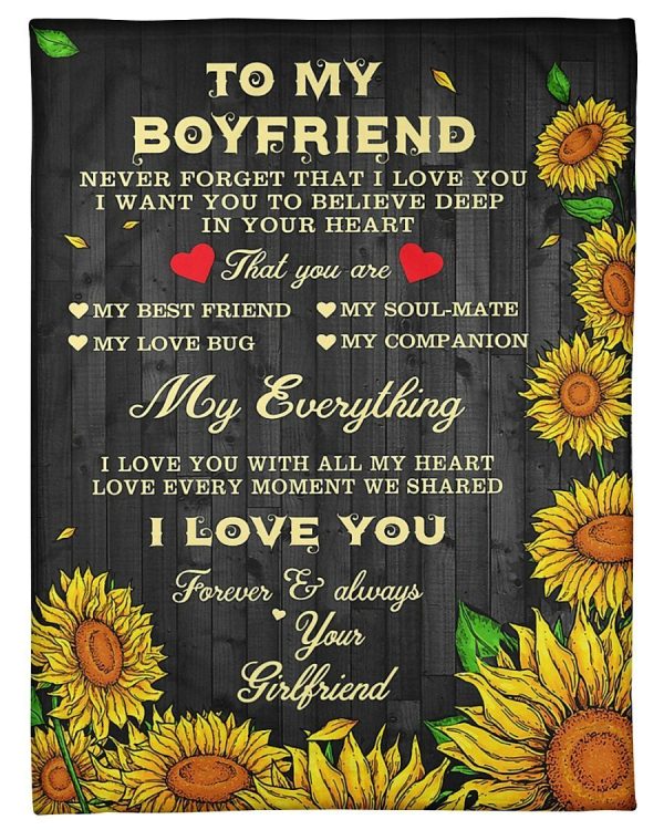 To My Boyfriend My Everything Blanket