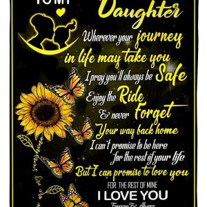 To My Daughter Butterfly Blanket