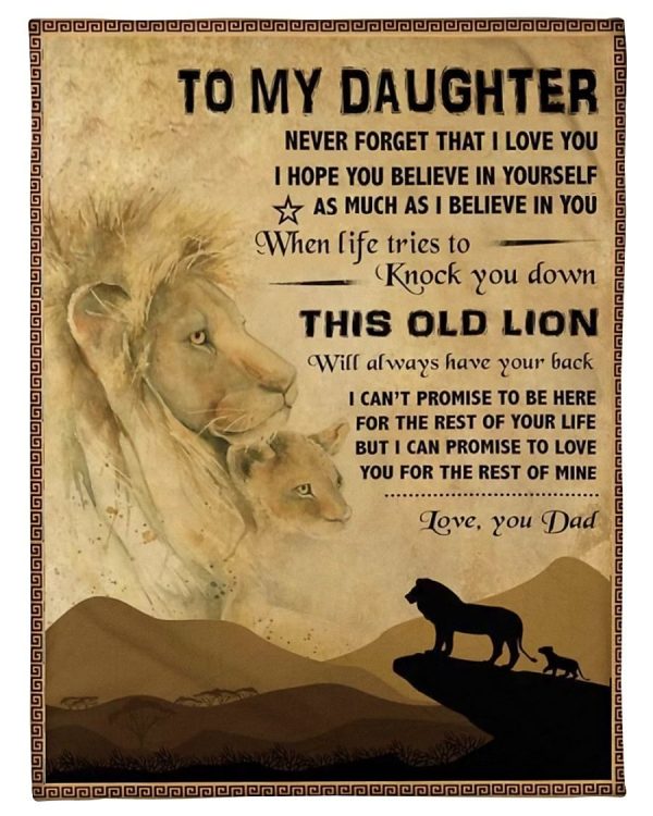 To My Daughter Lion Blanket